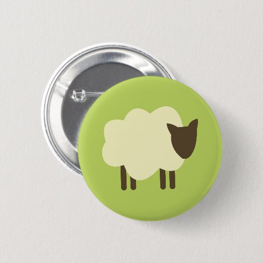 羊 缶バッジ (正面&裏面)