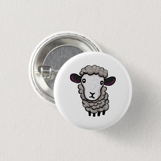 羊 缶バッジ (正面&裏面)