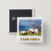 羊 缶バッジ (正面&裏面)