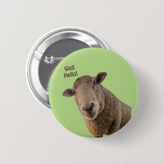羊 缶バッジ (正面&裏面)