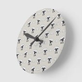 羊、羊、さらに多くの羊 ラウンド壁時計 (傾斜)