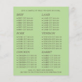 羊、農家&肉屋の広告 チラシ (裏面)