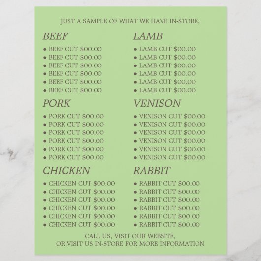 羊、農家&肉屋の広告 チラシ (裏面)