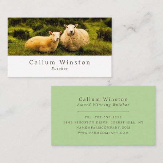 羊、農家、肉屋 名刺 (正面/裏面)