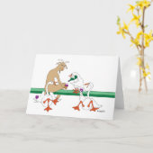 羊、鴨、ワイン カード (黄色い花)