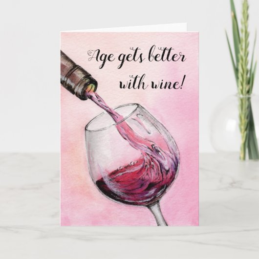 美おもしろいしい水の色の絵を描誕生日カード カード (正面)