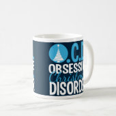 美おもしろいしい青いクリスマスツリー コーヒーマグカップ (正面右)