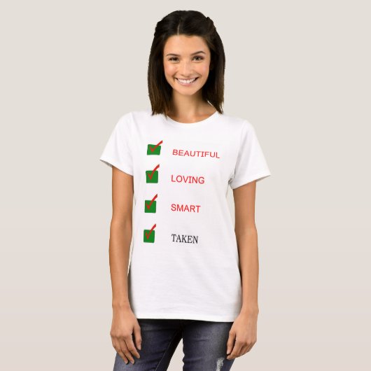 美おもしろいしく愛し頭が切れるた彼女 Tシャツ (正面フル)