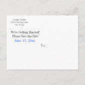 美かわいらししい青い救花の絵葉書 案内ポストカード (裏面)