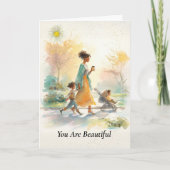 美しいあなたへ アフリカ系アメリカ人の母の日 カード (正面)