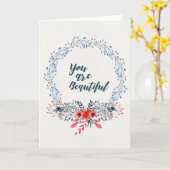 美しいあなたへ - 水彩花のカード カード (黄色い花)