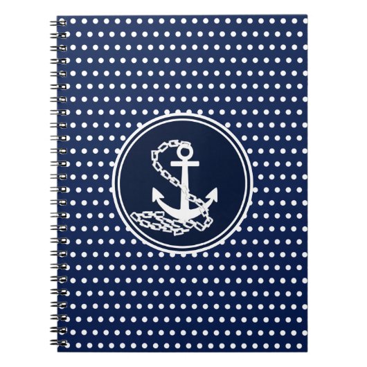 美しいいかり、海の青と白 ノートブック (正面)