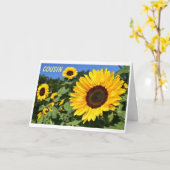 「美しいいとこへのハッピーバースデー」 カード (黄色い花)