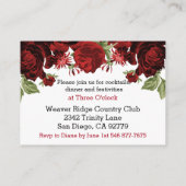 美しいえんじ色の花柄-披露宴 エンクロージャーカード (裏面)