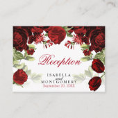 美しいえんじ色の花柄-披露宴 エンクロージャーカード (正面)