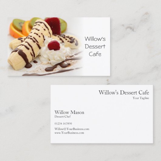 美しいおいしいデザートカフェ – 名刺 (正面/裏面)