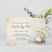 美しいおとぎ話の水平イースター卵狩り 招待状 (スタンド正面)