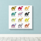 美しいおもしろいのラクダ キャンバスプリント (インサイチュ (ウッドフロア))