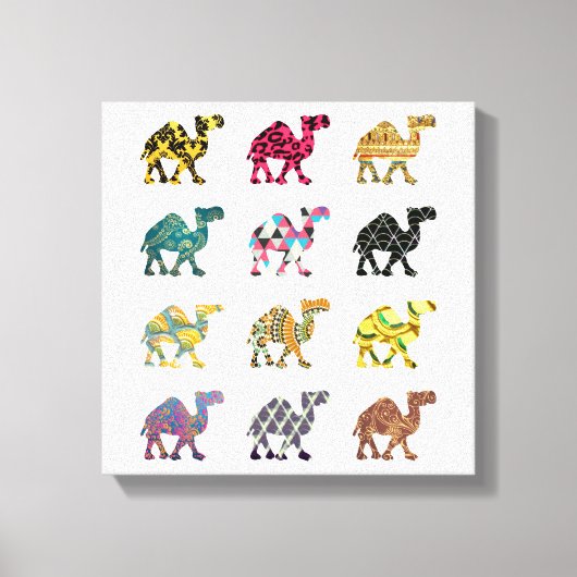 美しいおもしろいのラクダ キャンバスプリント (正面)