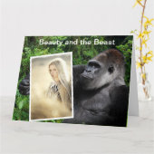 美しいおもしろいアンドビーストゴリラ カード (黄色い花)