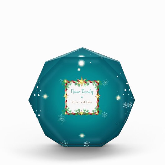 美しいおもしろいデザインとウィンターホリデーサンタ フォトブロック (正面)