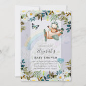 美しいおもしろいパイロット男の赤ちゃんシャワー招待状 (正面)