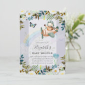 美しいおもしろいパイロット男の赤ちゃんシャワー招待状 (スタンド正面)