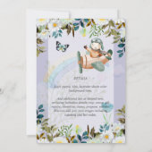 美しいおもしろいパイロット男の赤ちゃんシャワー招待状 (裏面)