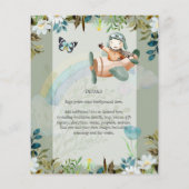 美しいおもしろいパイロット男の赤ちゃんシャワー招待状 (裏面)