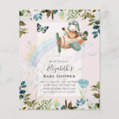 美しいおもしろいパイロット男の赤ちゃんシャワー招待状 (正面)