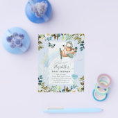 美しいおもしろいパイロット男の赤ちゃんシャワー招待状 チラシ (シングル)