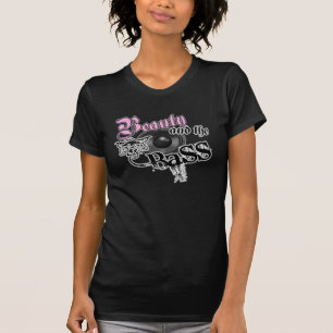 美しいおよび低音の女の子EDM低音音楽ロゴ Tシャツ
