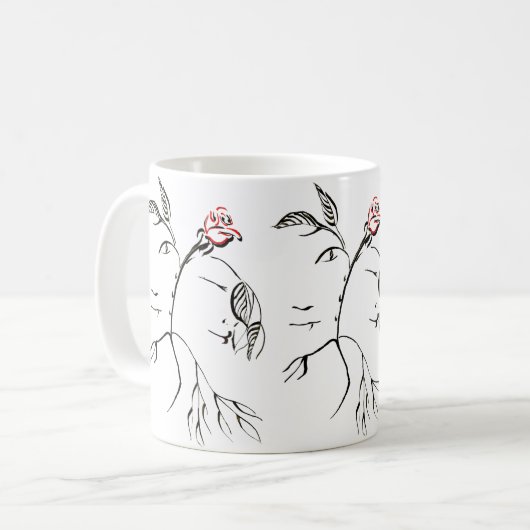 美しいおよび獣のバラのカスタムな価値マグ コーヒーマグカップ (正面左)