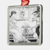 美しいおよび獣1874年(litho) (b/wの写真) メタルオーナメント (左)