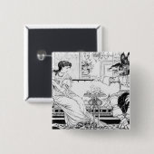 美しいおよび獣1874年(litho) (b/wの写真) 缶バッジ (正面&裏面)