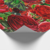 美しいおよび獣-ヘビおよびばら色の花模様 ラッピングペーパー (角)