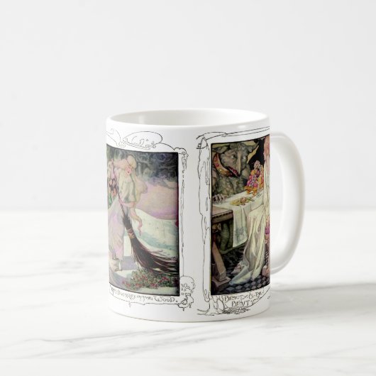 美しいおよび獣、Rumpelstiltskinは、白いマグ雪が降ります コーヒーマグカップ (正面右)