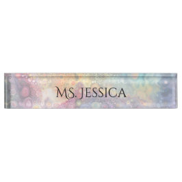 美しいお洒落カラフル新学期 デスクネームプレート