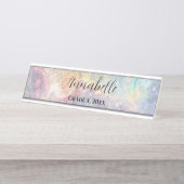 美しいお洒落カラフル新学期 デスクネームプレート (正面)