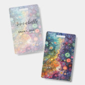 美しいお洒落カラフル新学期 バッジ (表裏)