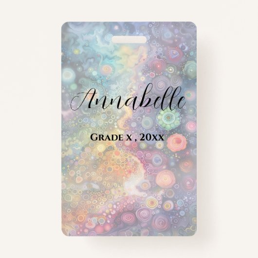 美しいお洒落カラフル新学期 バッジ (正面)