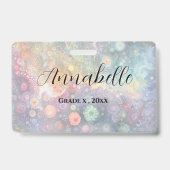 美しいお洒落カラフル新学期 バッジ (正面)