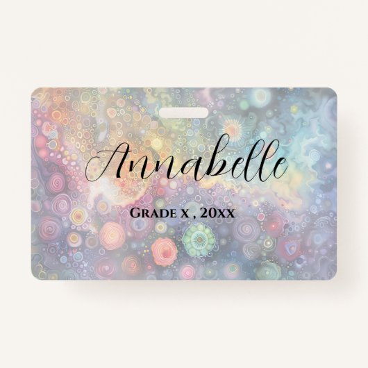 美しいお洒落カラフル新学期 バッジ (正面)