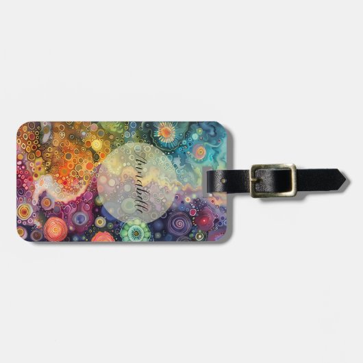 美しいお洒落カラフル新学期 ラゲッジタグ (正面横)