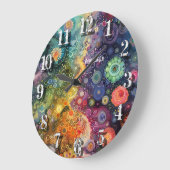 美しいお洒落カラフル新学期 ラージ壁時計 (傾斜)
