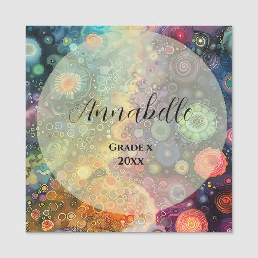 美しいお洒落カラフル新学期 名札 (正面)