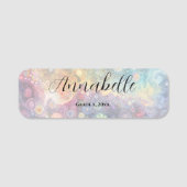 美しいお洒落カラフル新学期 名札 (正面)