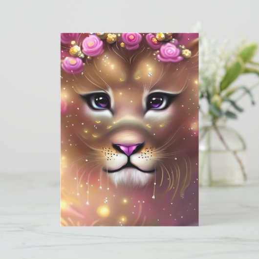 美しいお洒落ファンタジーガールライオン シーズンカード (スタンド正面)