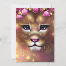 美しいお洒落ファンタジーガールライオン