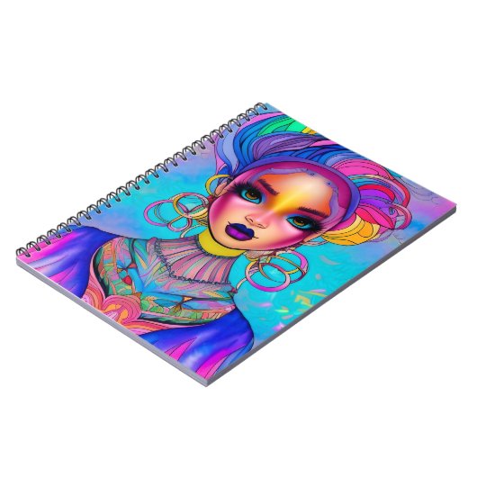 美しいお洒落茶色の目の少女 ノートブック (左側)